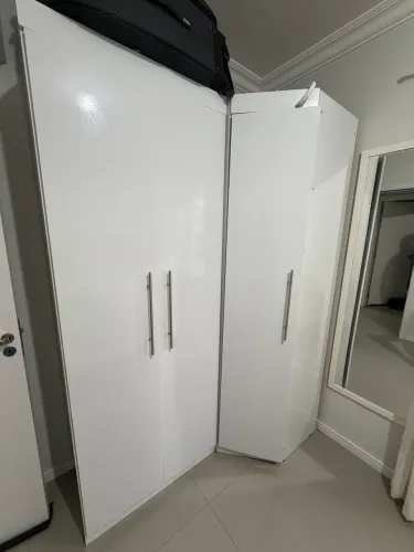 Armário Modulado de Casal Branco (Cama Vai de Brinde!)
