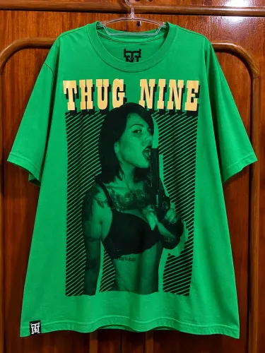 Camiseta Thug Nine Original Verde Tam G