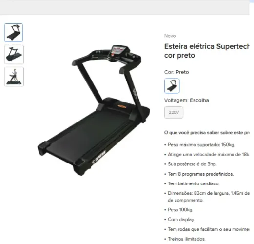 esteira supertech soft plus