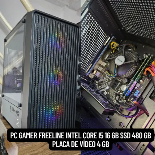 PC Gamer Freeline Intel Core i5 16 GB SSD 480 GB Placa de Vídeo 4 GB