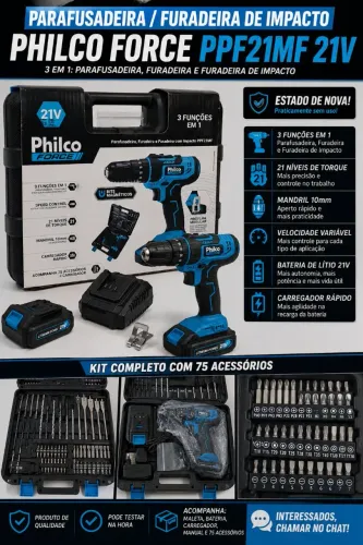 Furadeira e parafusadeira Philco 