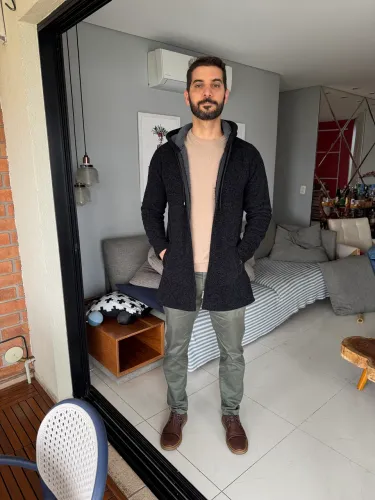Sobretudo de algodão preto