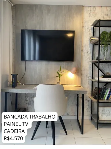 Bancada trabalho e painel tv