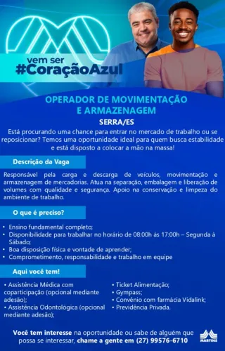 Operador de Movimentação e Armazenagem - Serra/ES