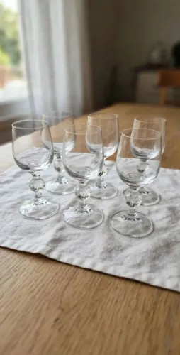 Jogo com 6 taças de cristal para licor Bohemia(Linha Claudia)