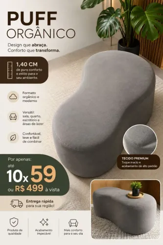 Puff decorativo orgânico 1.40 cm