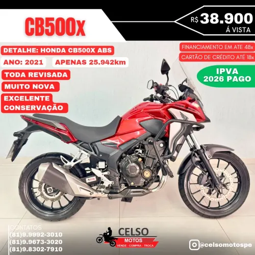 CB500x 2021 c/25.000km! Extra! Financio 48x aceito sua moto na troca