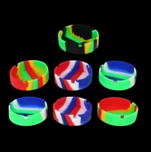 Arte em silicone redondos e coloridos , cinzeiros versateis