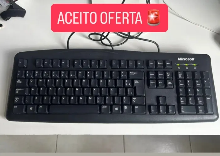 Teclado Microsoft Wired Keyboard 200 USB Original - Funciona em qualquer computador