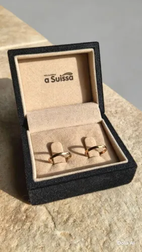 par de alianças a suissa ouro 10k - n°18