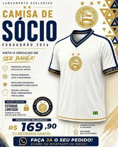 Camisa do BAHIA OFICIAL, Versão Exclusiva SÓCIO TORCEDOR 2026