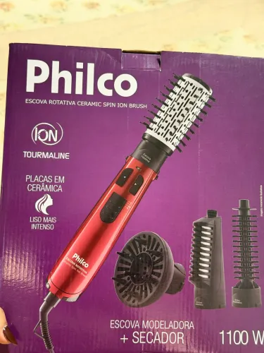 Escova Rotativa Philco 1100W Ceramic Spin Ion Brush - Semi Nova