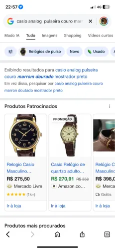 Relogio Casio Masculino Collection Couro Mtp-v001gl-1budf Correia Marrom-escuro