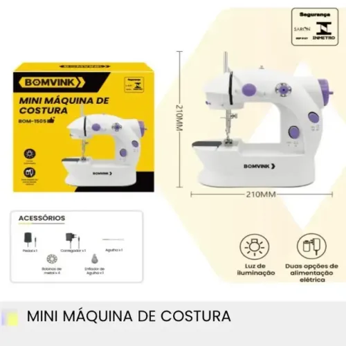 Lacrada Mini Máquina de Costura BOM VINK BOM-1505