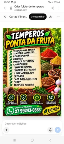 Temperos PONTA DA FRUTA