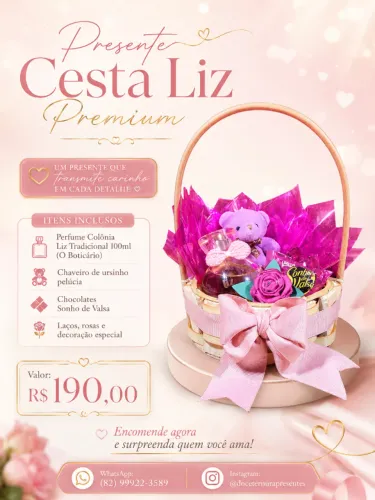 Cesta Liz Colônia Presente | Presente Dia dos Namorados