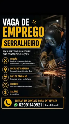 VAGA PARA SERRALHEIRO!!