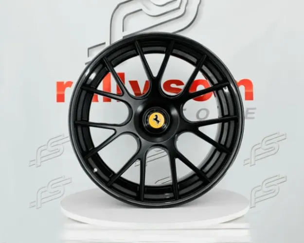 Jogo de Roda Ferrari Preta Borda de Carbono Blank - 21x9 e 22x12 Offset 35 a 48 (Nv)