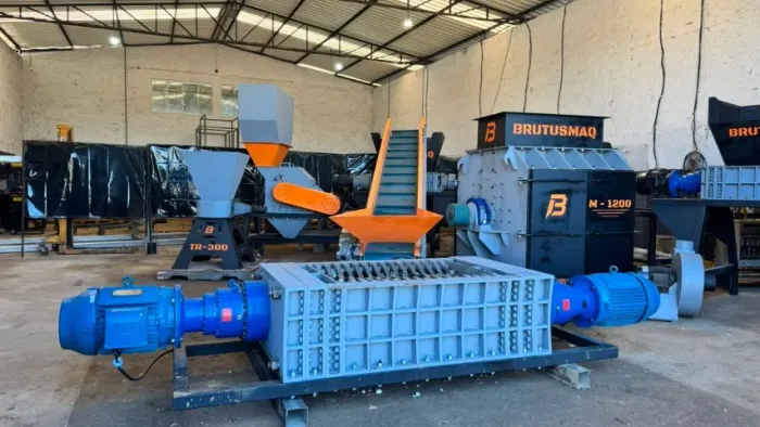 Equipamentos para reciclagem Shredder + moinho