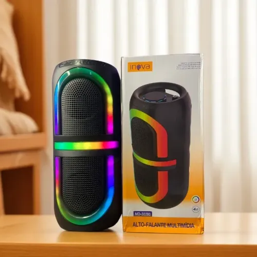 Caixa de Som Alto-Falante Multimídia Bluetooth Led RGB - MD-30280 iNova an11