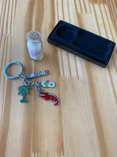 Kit Souvenir Cancún - México. Chaveiro + Vidrinho Areia