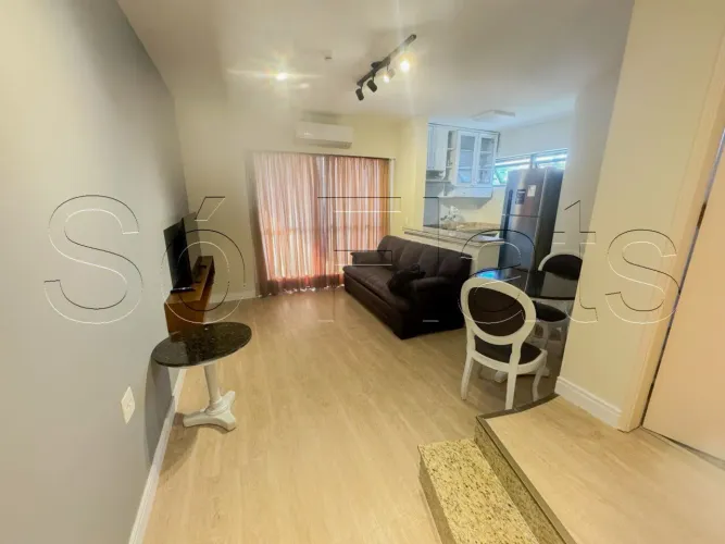 Flat disponível para locação no Paulista Wall Street com 48m², 1 dormitório e 1 vaga de ga
