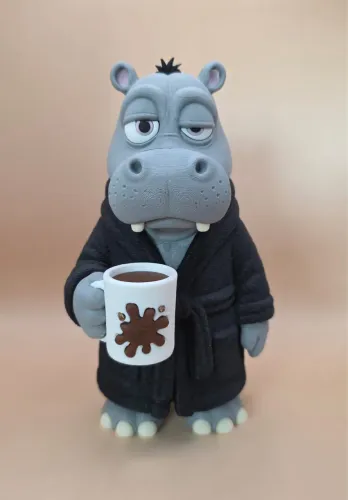 Hipopótamo com Sono em Impressão 3D