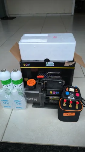 Bomba de vacuo, manifold digital e gás