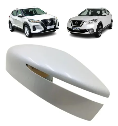 Capa para retrovisor esquerdo com pisca do nissan kicks branco
