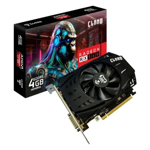 Placa de Vídeo RX 560 4GB GDDR5 CLANM Polaris 21 128 bits Single Fan