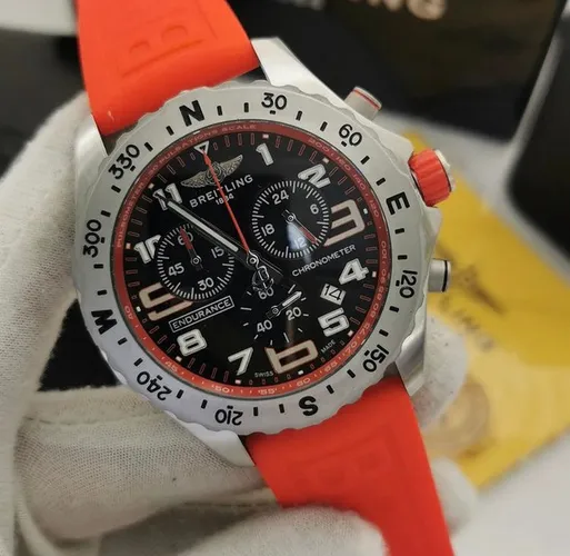 Relógio Breitling Endurence Laranja Quartzo Novo