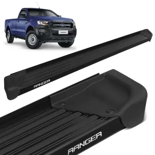 Estribo Ford Ranger 2013 - Cabine Simples - Alumínio Preto