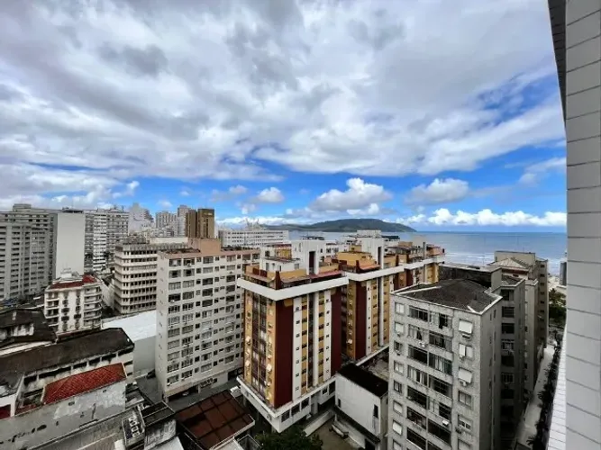 Excelente apto 2 qtos, frente praia, c/ garagem, Praia Gonzaga , Santos
