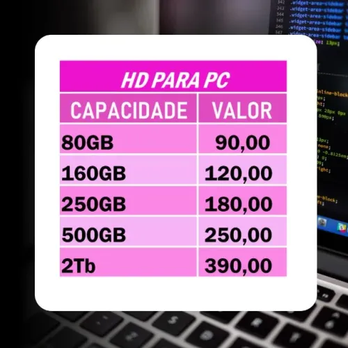 HD para notebook e PC Com garantia e parcela no cartão