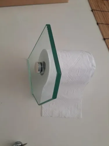 Porta papel higiênico em vidro