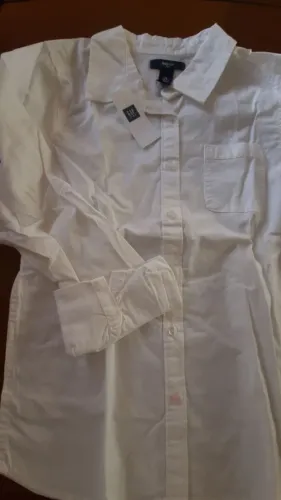 Imperdível!!! Linda camisa branca feminina Gap Kids 10-11 nova original