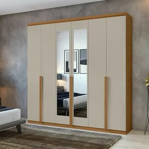 Guarda-Roupa 6 Portas Alonzo 100% MDF com Espelho - Entrega/Montagem Grátis para Fortaleza