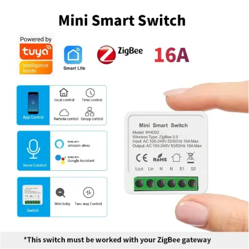 Mini Interruptor Inteligente Zigbee - Smart Gateway - Smartlife, Google Home, Alexa