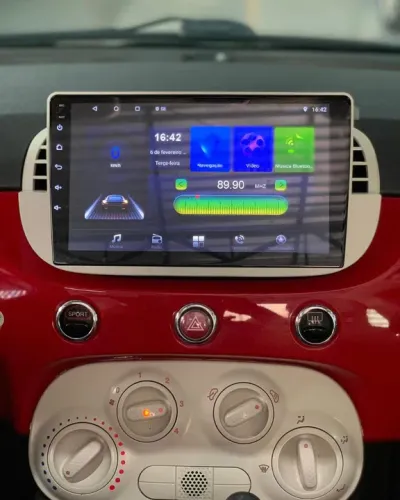 Multimídia fiat 500 9 polegadas Carplay sem fio Android