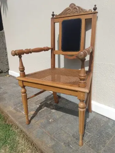 Poltrona Cadeira Antiga Palhinha Ano 1910