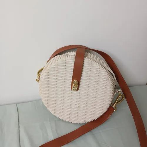 Bolsa de Ombro em Palha - Nude