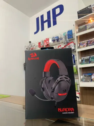 Headset Gamer Redragon Aurora Preto Novo | Parcela Sem Juros | Loja Física Curitiba 