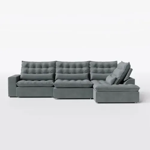 Sofa Retratil com Chaise Prime Cinza