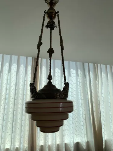 Lustre antigo milk glass em perfeito estado