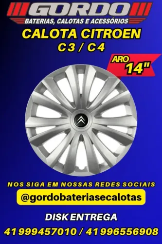 calotas aro 14  c3 . jogo calota modelo original citroen . disk entrega 