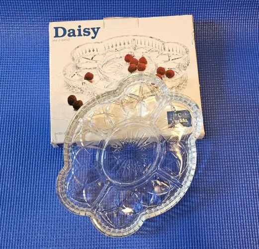 Prato Daisy para aperitivos - Cristal