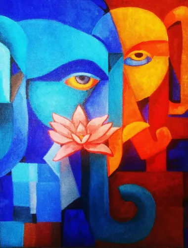 Pintura acrílica sobre tela/ Ganesh