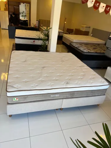 Cama Box King Size Ottore Matteo Top de linha seminova - ENTREGAMOS 