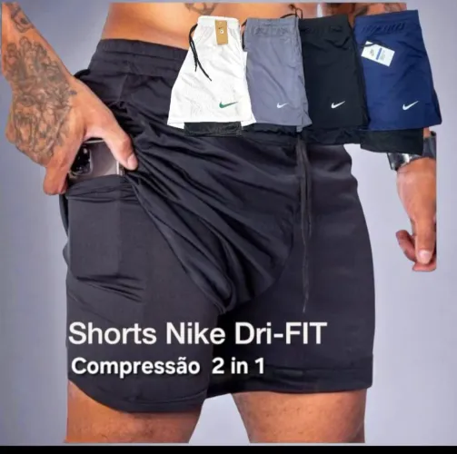 Bermuda de treino com short por baixo