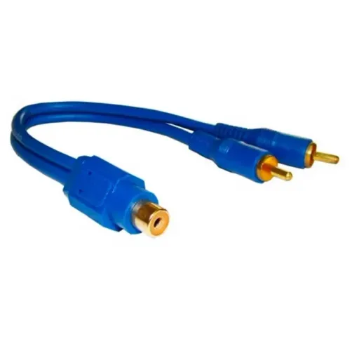 Cabo Y Azul 2rca macho x 1rca femea 20cm automotivo